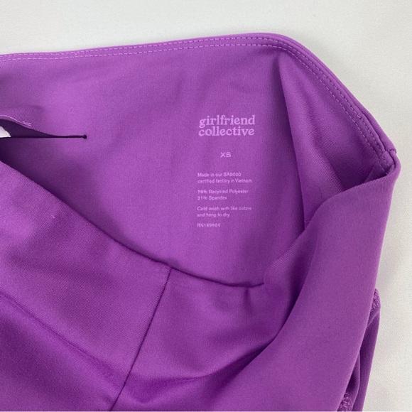 Girlfriend Collective High-Rise Compression Leggings- Purple Wildflower - Picture 8 of 8